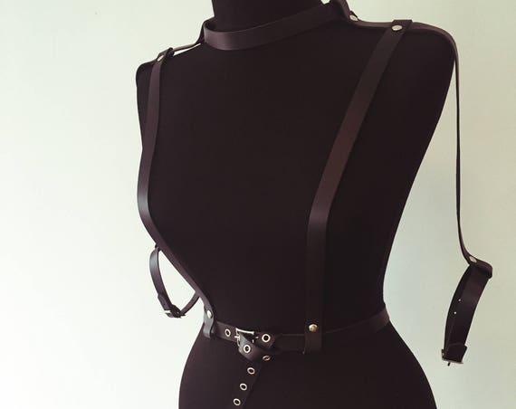 Harness Top ring,Open Cup Bralette,Chest body harness,Sexy body bra for women,Genuine leather harness,Erotic body harness,bondage top,Mature