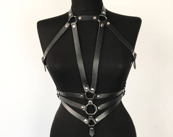 Full Body choker Harness,BDSM choker Harness,Choker body leather belt,Harness sexy for her,Full body leather belt,Women bondage,Mature