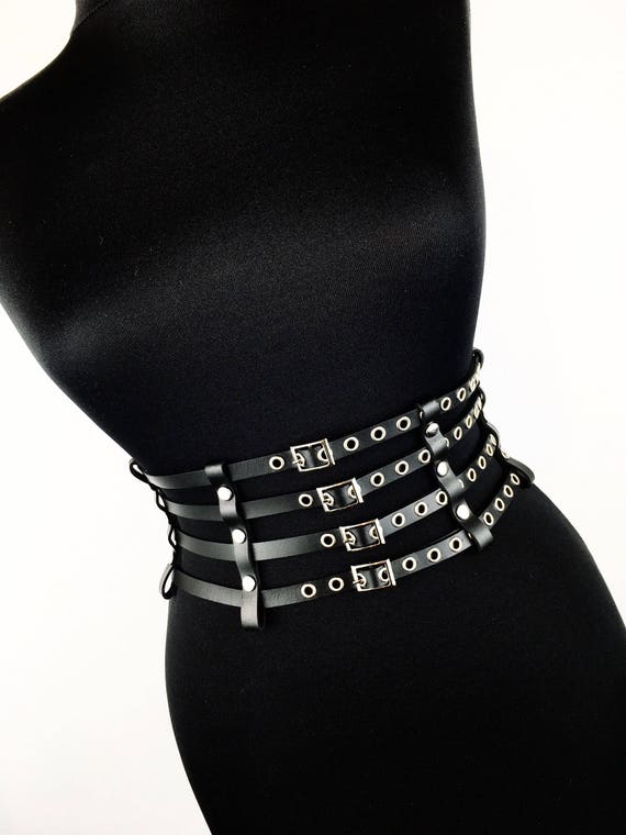 Sexy layered leather belt,Leather harness belt, Gift designer leather belt,Leather waist belt her, Sexy belt, Style handmade leather harness
