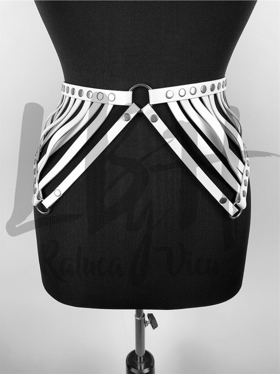 White Leather Waist Belt