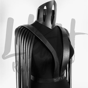 Black Leather Top With Shoulder Strings - Etsy