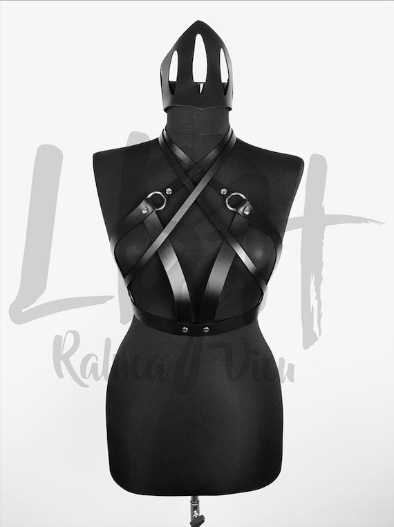 Bold Black Leather Body Harness