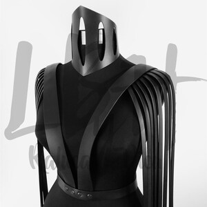 Black Leather Top With Shoulder Strings - Etsy
