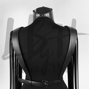 Black Leather Top With Shoulder Strings - Etsy