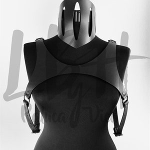 Stylish Black Leather Top Harness