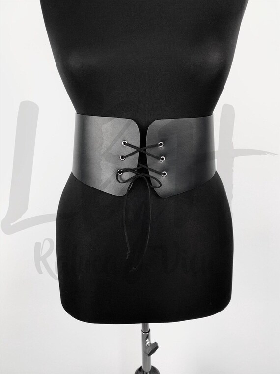 Wide Leather Belt with Laces, Corset Belt, Underbust Wide Black Belt, Wide Corset Belt, Natural Leather Belt, Gift, Special Event BeltCorset