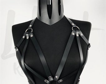 Gothic-Inspired Leather Chest Harness