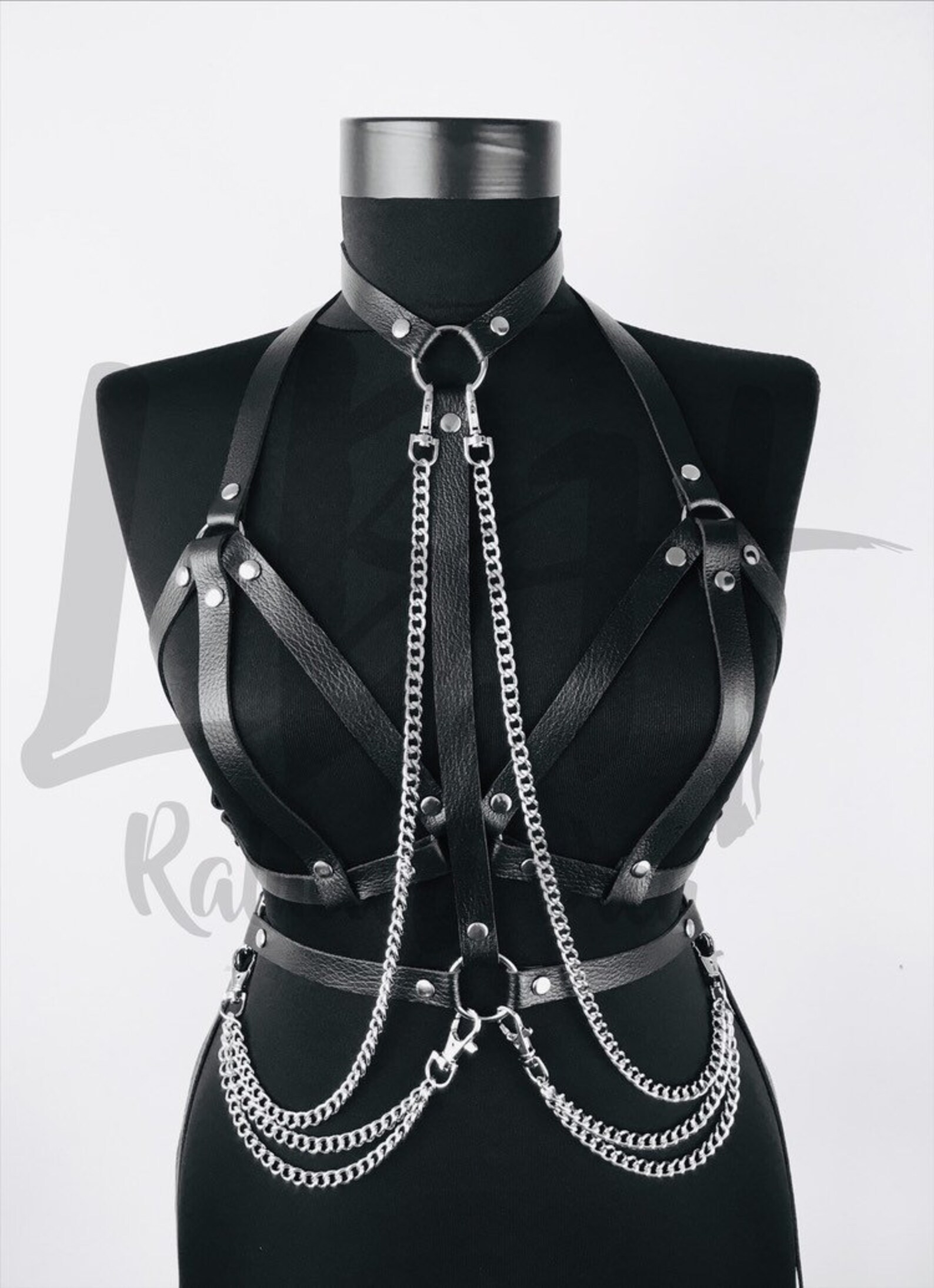 Women body harness with chains Full set harness lingerie Etsy