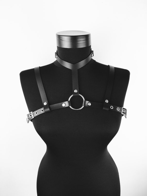 Handmade Black Leather Harness