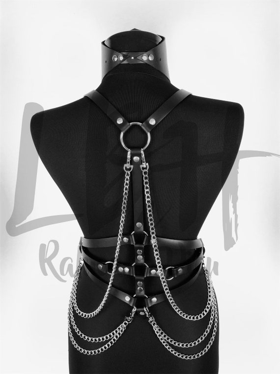 Interchangeable Front and Back Leather Harness