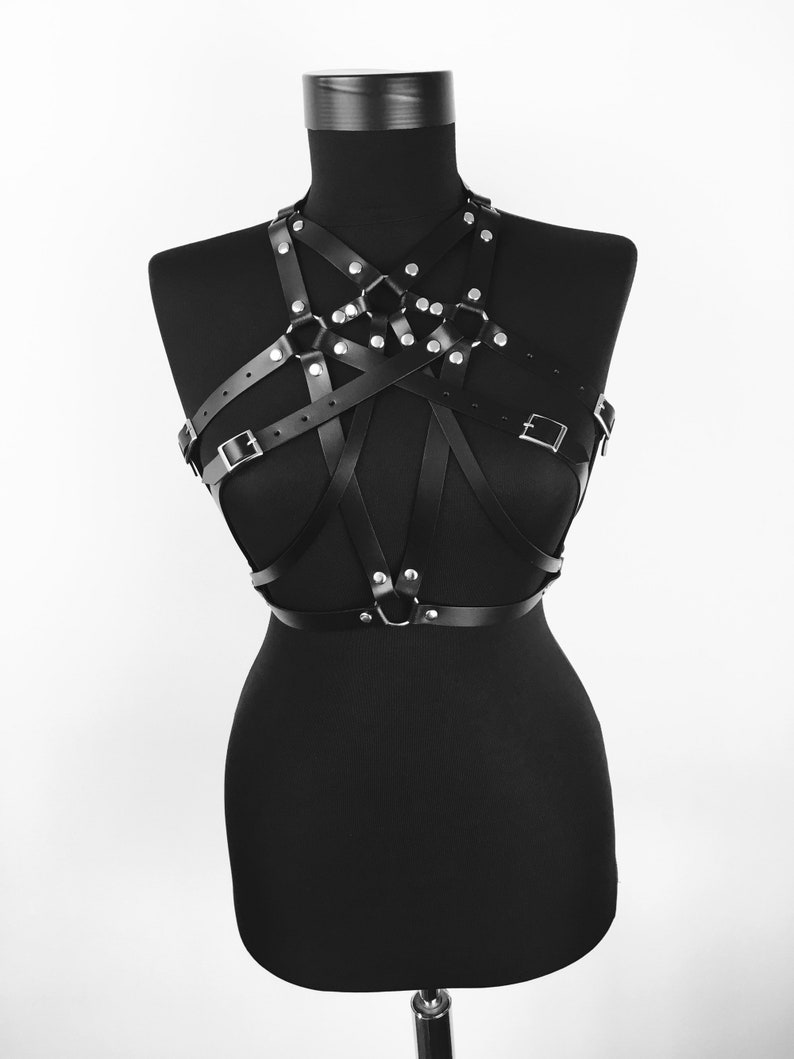 Black Leather Body Harnessharness Body Lingerie Harness Etsy
