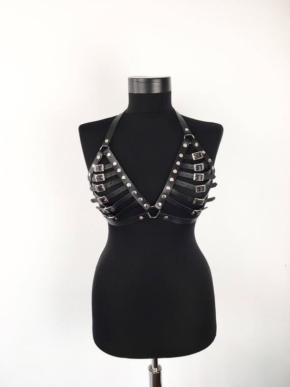 Women Harness top,Mature Bdsm belt,Black body cage gift,Bra bondage her,Sexy Top Harness,Body Harness women,Body lingerie Harness,Mature