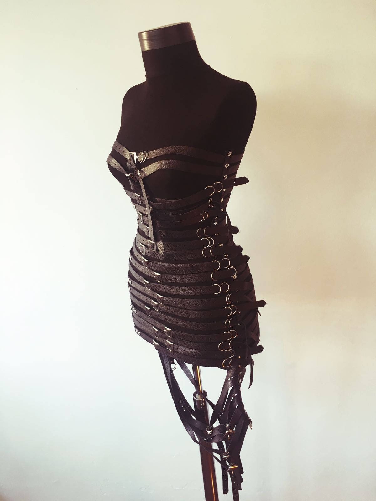 Leather Strips Dress Chest Harness Body Harness Leather Etsy