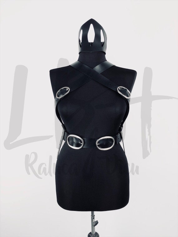 Unique X-Shape Leather Harness Belt