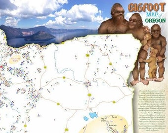 BIGFOOT Map of Oregon Free Shipping