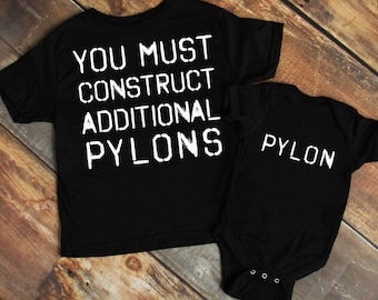 New Dad Gamer T-Shirt / Babysuit combo. You Must Construct Additional Pylons With Matching Baby Bodysuit Pylon, Fathers Day Gift.
