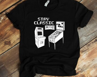 Bleib Klassisch, Videospieler T-Shirt, Vintage Videospiel, Old School Gamer, Retro Gaming