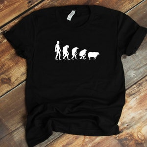 Human To Sheep Evolution T-Shirt -  Evolution Of Sheeple Funny Conspiracy Theory