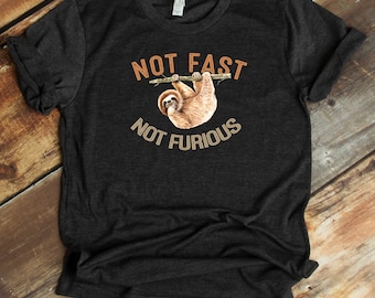 Sloth Lover Not Fast Not Furious T-Shirt, Sloth Shirts, Sloth Gifts, Sloth Tshirt, Cute Sloth T-Shirt, Sloth Lover, Gift For Sloth Lover,