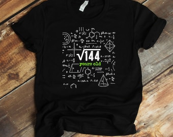 12th Birthday T-Shirt - Kid's Shirt - Square Root of 144 - 12 Years Old - B-day