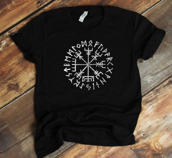 Viking Compass T-shirt Vegvisir Symbol Wayfinder Nordic - Etsy