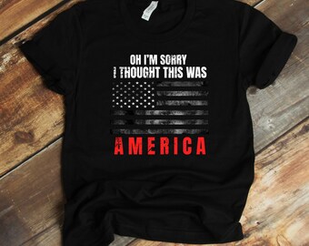 Oh I'm Sorry I Thought This Was America Shirt, Sarcastic T-Shirt, American Flag, Sarcasm, Tank-top, Hoodie, Proud American