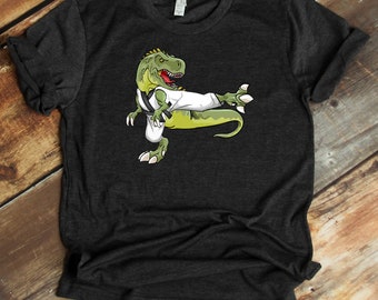 Karate T-Rex, Kid's Shirt, Martial Art Shirt, Dinosaur Lover T-Shirt