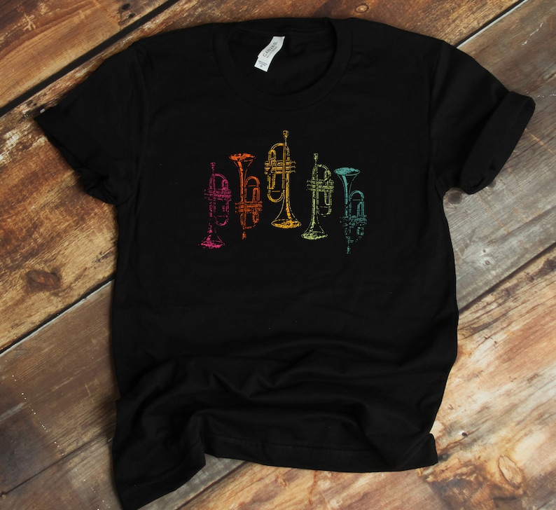 Trumpets Tshirt Retro Trumpeter Jazz Music Instrument Marching Band