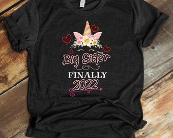 Big Sister Shirt - Unicorn Lover - Baby Reveal - Soon To Be Big Sister T-Shirt