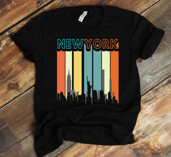 New York Retro Skyline City Shirt New York Retro Skyline City Shirt
