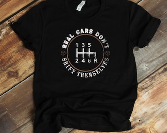 Camiseta de coches reales no se mueven - Camisa de conducción con palo manual divertido - Regalo de instructor de escuela de conducción