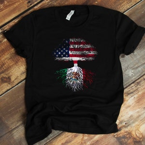 American Mexican T-Shirt - Flags - USA - Mexico - Tree Of Life - Made In America With Mexican Roots