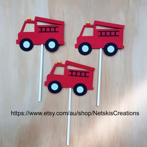 Custom Cupcake Toppers Fire Engine (12)