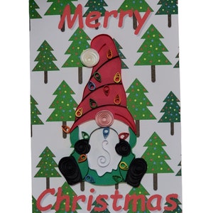 Carte de Noël matelassée Gnome assis (6 pièces)