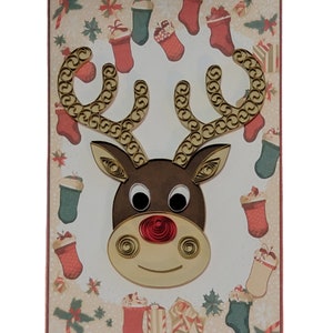 Cartes de Noël avec renne piquants (6 pièces)