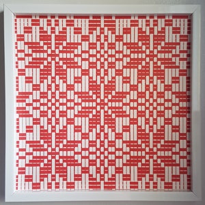 Red and White Woven Paper Snowflakes Wall Hanging