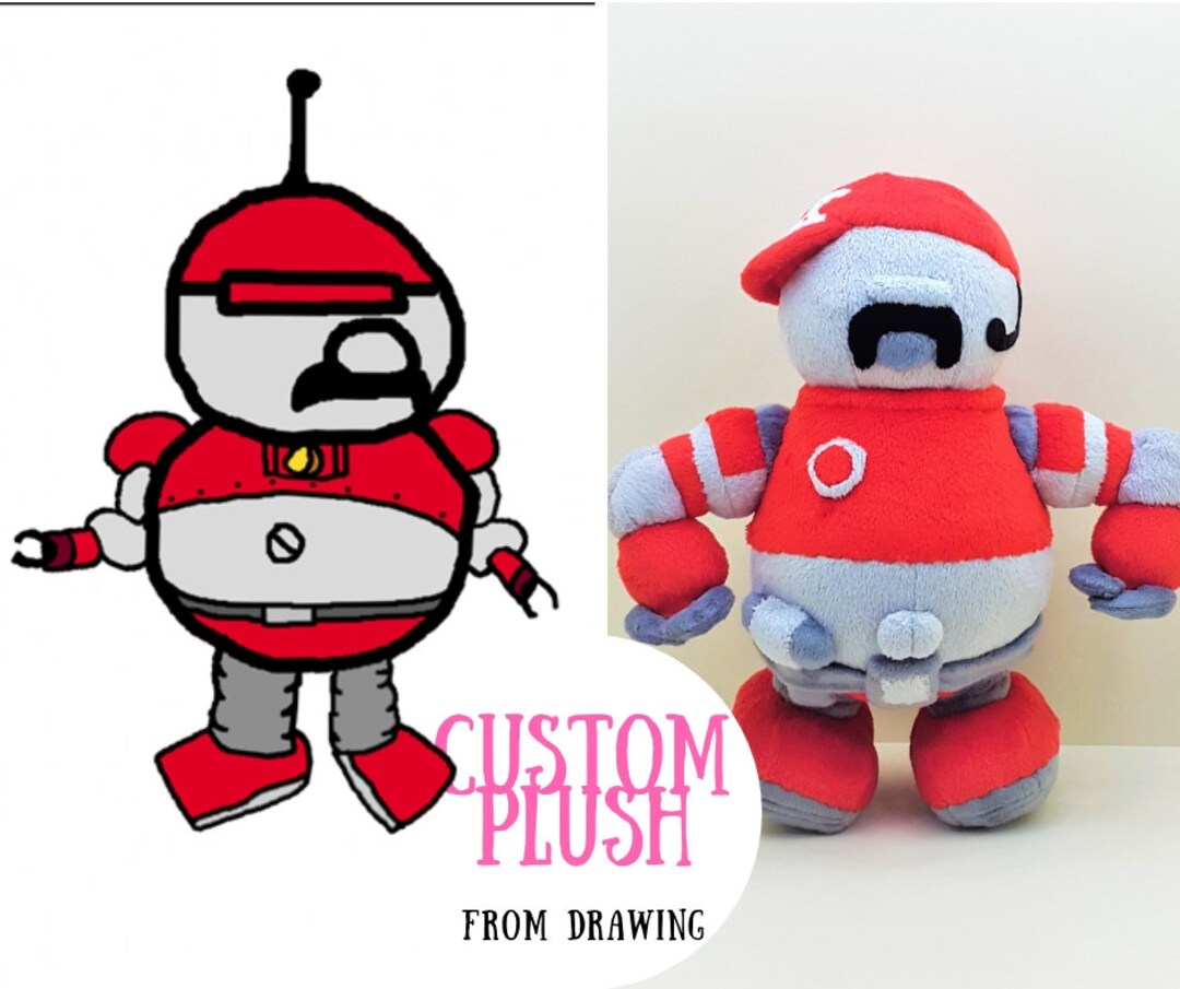 Custom Plushie Custom Robot Plush Custom Plush From Child Etsy