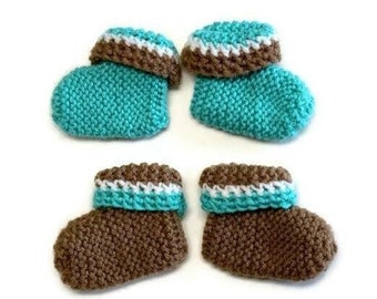 Knit Baby Booties Set for Twin Babies, Baby Shoes, Twin Gift Ideas, Baby Socks and Slippers, Twin Baby Photo Shoot Prop, New Baby Gifts