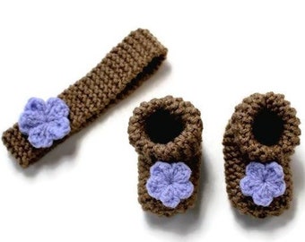 Babyschoentjes en hoofdbandset, babyslofjes en haaraccessoires