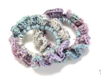 Crochet Yarn Scrunchie Set, Top Knot Scrunchy, Bridesmaid Proposal, Hair Ribbons and Accessories, Mother&#39;s Day Gift for Her, Super Soft