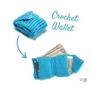 Cartera de tres pliegues tejida a crochet, regalos de hilo para ella, tarjetero, bolsa de tres pliegues, carteras para mujer, porta billetes, tres bolsillos
