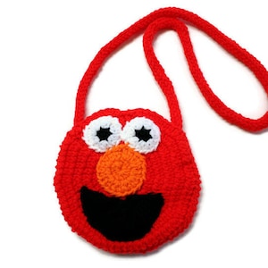 Sac à main monstre rouge au crochet, Sac à main pour petite fille, Pochette en tricot pour petits animaux, Idées cadeaux pour les enfants, Sacs à main amusants pour les enfants, Make Believe Monsters