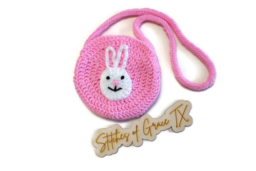 Bunny Rabbit Face Purse, Crochet Bags, Little Girl's Purse, Small ...
