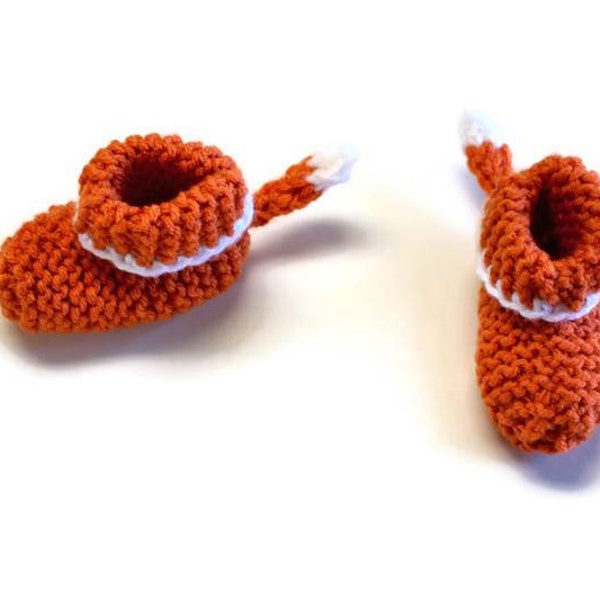 Knit Fox Baby Shoes with Tail, Great Stocking Stuffers for Baby's First Christmas, Baby Socks and Booties, Woodland Baby Shower Gift Idea