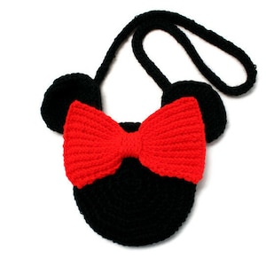 Porte-monnaie en forme de tête de souris avec noeud, Porte-monnaie pour petite fille, Petite pochette, Sac pour animaux de la ferme, Idée cadeau pour les enfants, Porte-monnaie en forme amusante, Souris aux grandes oreilles