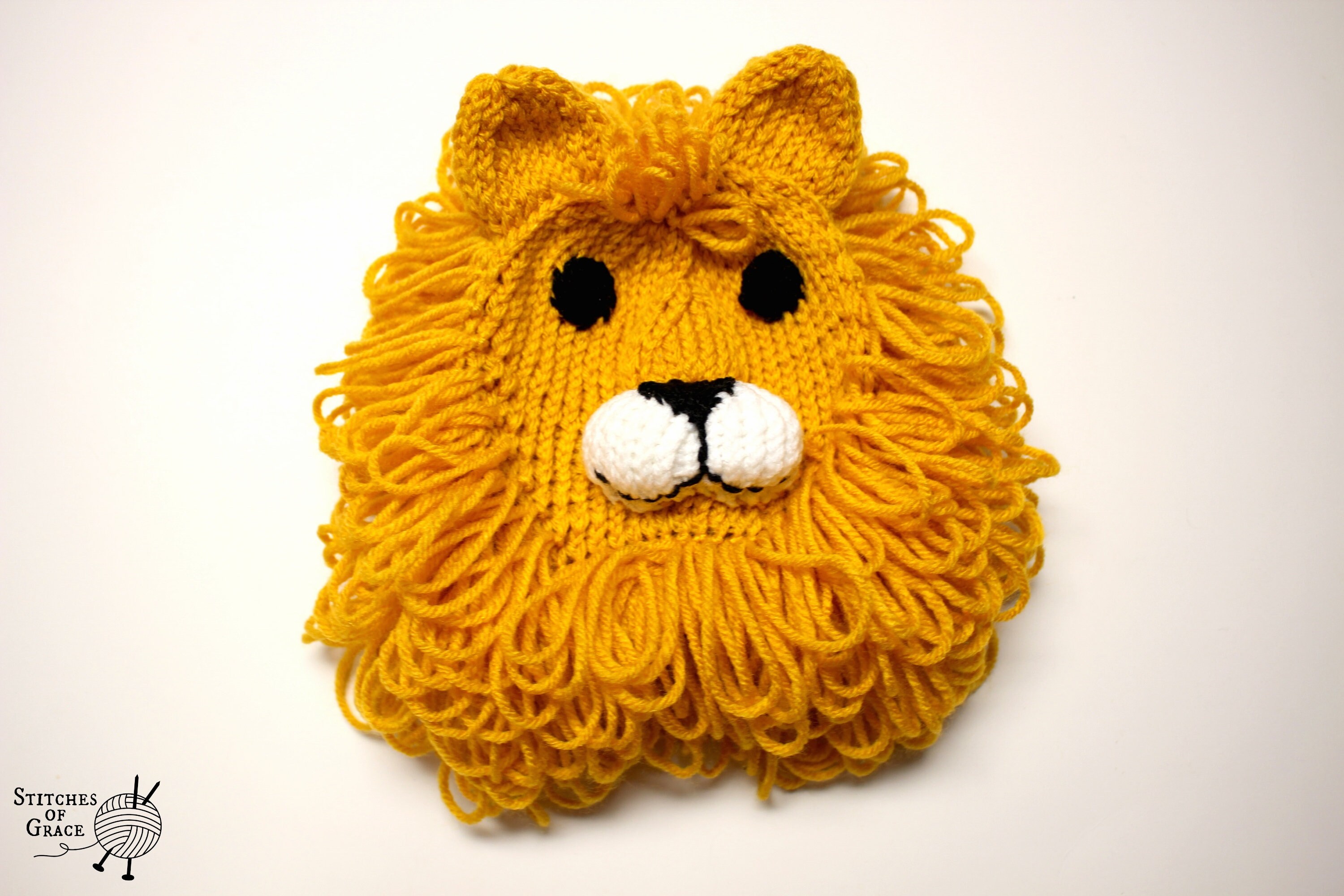 Knit Yarn Lion Hat With Mane Crochet Animal Hats Baby's Etsy