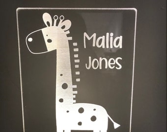 Personalized Night Light, Giraffe Night Light, Kid's Night Light, Girl's Room, Boy's Room, Kid's Bedroom Décor