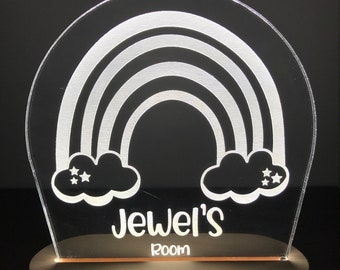 Personalized Night Light, Rainbow Night Light, Kid&#39;s Night Light, Girl&#39;s Room, Boy&#39;s Room, Kid&#39;s Bedroom Décor