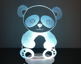 Personalized Night Light, Bear Night Light, Kid's Night Light, Girl's Room, Boy's Room, Kid's Bedroom Décor, Panda Bear Light