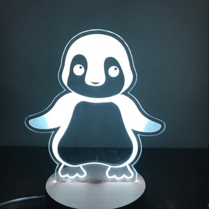 Personalized Night Light, Penguin Night Light, Kid&#39;s Night Light, Girl&#39;s Room, Boy&#39;s Room, Kid&#39;s Bedroom Décor